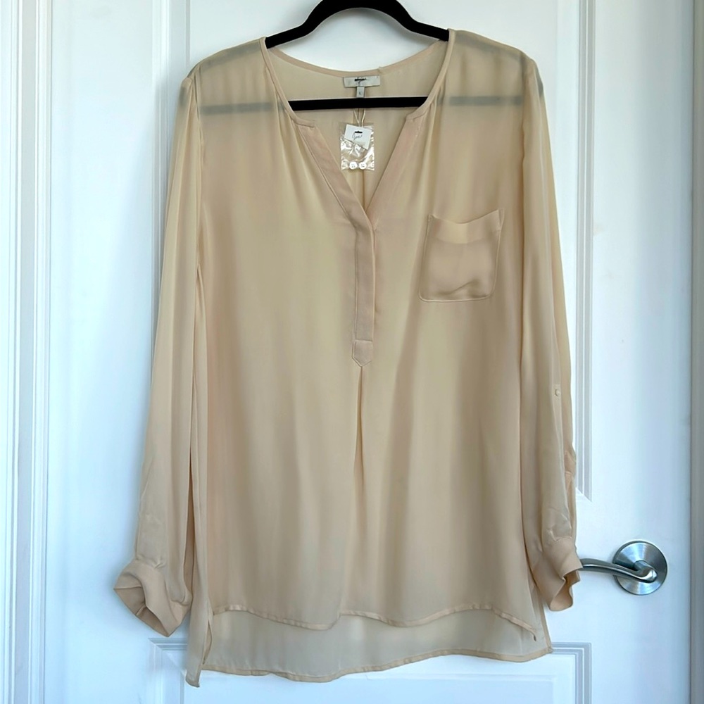 JOIE Creamy Blush silk blouse